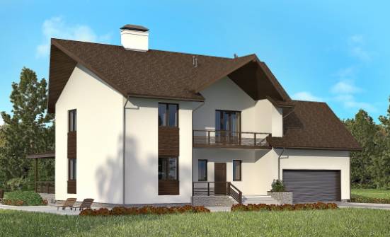 300-002-R Two Story House Plans and mansard and garage, modern Ranch | Проекты домов от House Expert