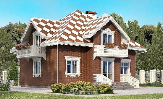 155-003-L Two Story House Plans with mansard and garage, modest House Building | Проекты домов от House Expert