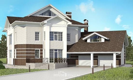 410-001-R Two Story House Plans with garage under, classic Architect Plans | Проекты домов от House Expert