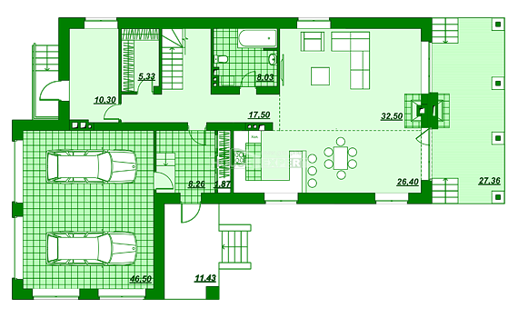 Proyecto de casa 280-003-L. 1 piso