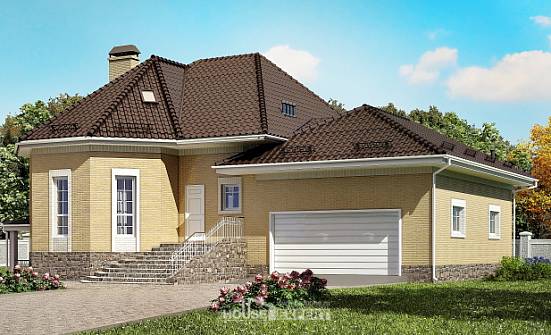 400-001-R Three Story House Plans with mansard roof with garage under, cozy Construction Plans | Проекты домов от House Expert