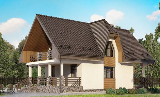 150-001-L Two Story House Plans and mansard with garage under, beautiful Building Plan  | Проекты домов от House Expert