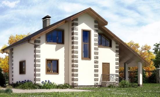 150-003-L Two Story House Plans and mansard with garage in back, economical House Building | Проекты домов от House Expert