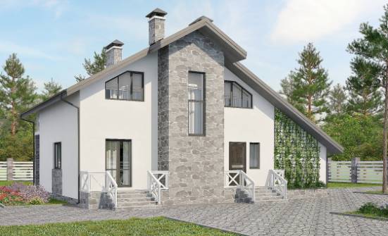 180-017-L Two Story House Plans and mansard and garage, spacious Floor Plan | Проекты домов от House Expert