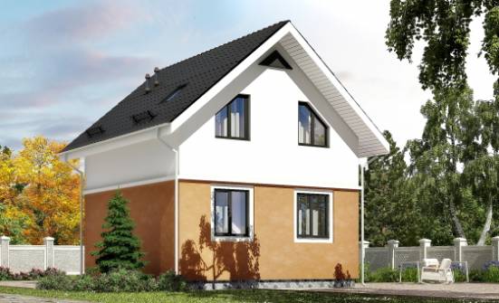 070-001-L Two Story House Plans with mansard roof, little Timber Frame Houses Plans | Проекты домов от House Expert