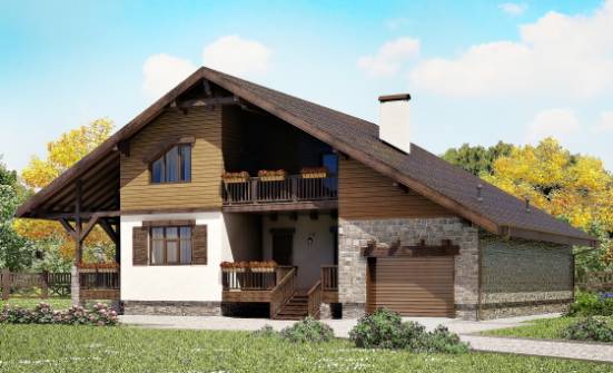 220-005-R Two Story House Plans with mansard roof with garage in back, modern Architect Plans | Проекты домов от House Expert