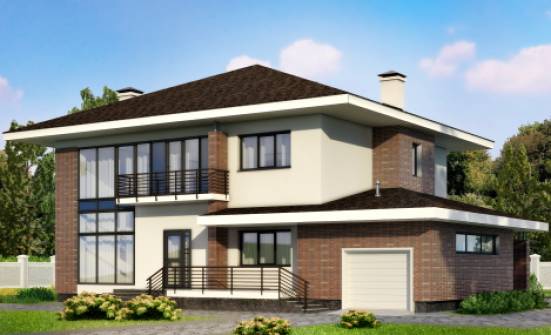 275-002-R Two Story House Plans with garage under, classic Building Plan  | Проекты домов от House Expert