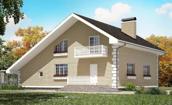 190-005-R Two Story House Plans with mansard roof with garage under, beautiful Architectural Plans | Проекты домов от House Expert