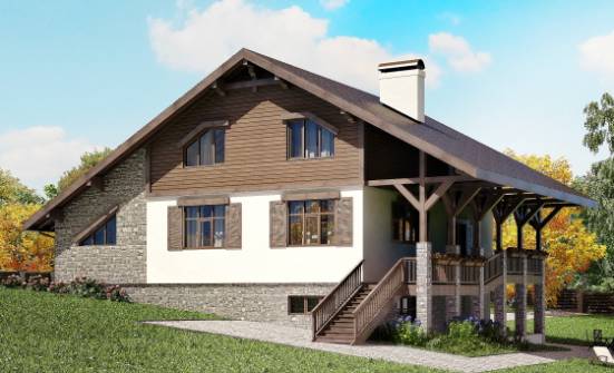 300-003-R Three Story House Plans with mansard roof and garage, a huge Custom Home | Проекты домов от House Expert