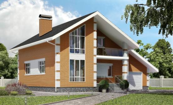 190-006-R Two Story House Plans with mansard roof with garage under, average Plan Online | Проекты домов от House Expert