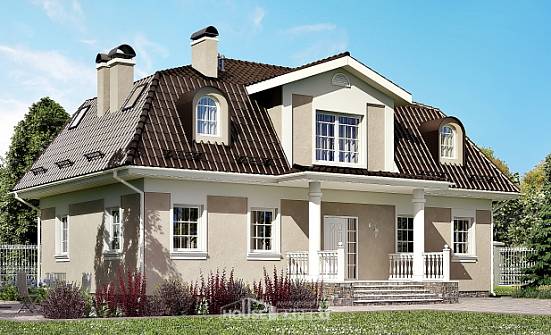 210-001-L Two Story House Plans with mansard, classic Ranch | Проекты домов от House Expert