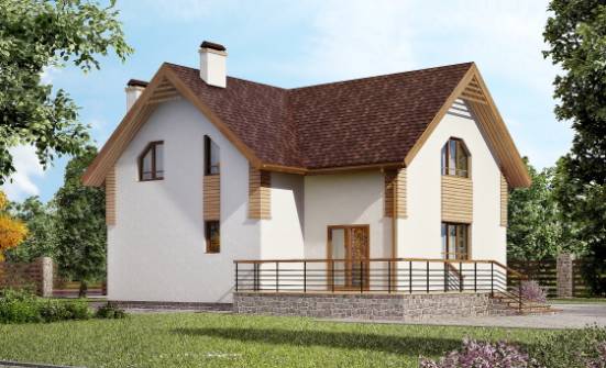 150-009-R  Two Story House Plans with mansard, compact Woodhouses Plans | Проекты домов от House Expert