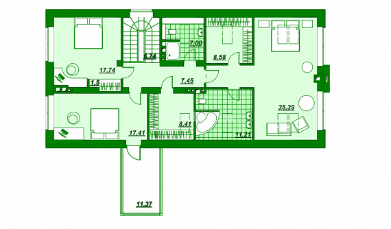 Proyecto de casa 280-003-L. 2 этаж