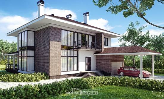 340-001-R Two Story House Plans with garage, luxury Architectural Plans | Проекты домов от House Expert