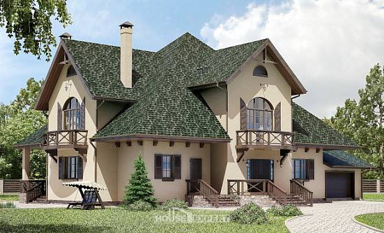 350-001-R Two Story House Plans and mansard with garage in back, beautiful House Plan | Проекты домов от House Expert