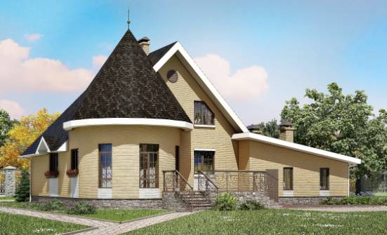 250-001-L Two Story House Plans with mansard with garage, luxury Dream Plan | Проекты домов от House Expert