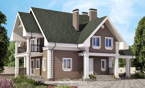 140-003-R Two Story House Plans with mansard roof and garage, beautiful Villa Plan | Проекты домов от House Expert