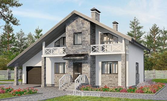 180-017-L Two Story House Plans and mansard and garage, spacious Floor Plan | Проекты домов от House Expert