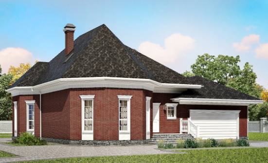 290-002-R Two Story House Plans with mansard roof with garage under, classic Home Blueprints | Проекты домов от House Expert