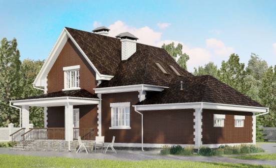 190-003-L Two Story House Plans with mansard roof with garage in front, best house Floor Plan | Проекты домов от House Expert