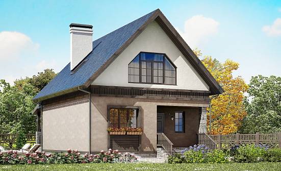 130-003-R Two Story House Plans and mansard, compact Home Plans | Проекты домов от House Expert