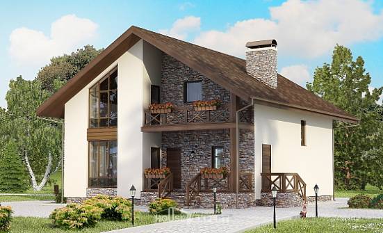 155-001-R Two Story House Plans and mansard with garage, beautiful Timber Frame Houses Plans | Проекты домов от House Expert