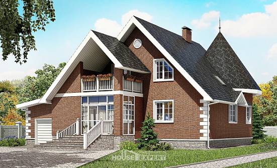 220-002-L Two Story House Plans with mansard roof with garage in front, spacious Home Blueprints | Проекты домов от House Expert