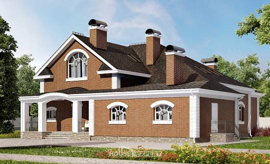 400-003-R Two Story House Plans with mansard roof, classic Architects House | Проекты домов от House Expert