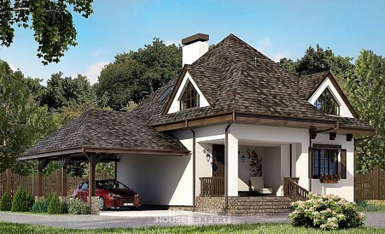 110-002-L Two Story House Plans with mansard with garage, a simple Floor Plan | Проекты домов от House Expert