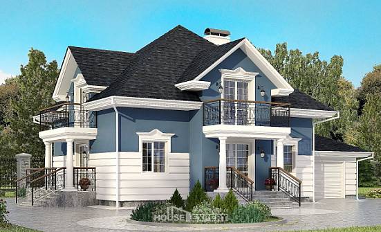 180-002-R Two Story House Plans with mansard roof with garage in front, luxury House Plan | Проекты домов от House Expert