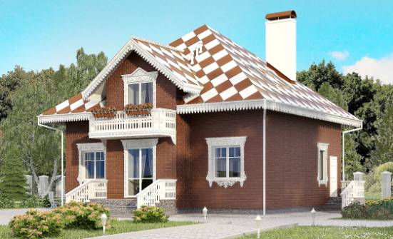 155-003-L Two Story House Plans with mansard and garage, modest House Building | Проекты домов от House Expert