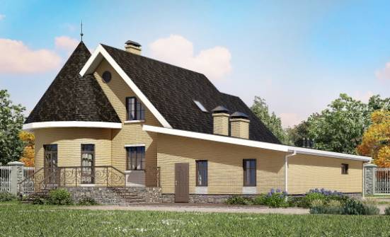 250-001-L Two Story House Plans with mansard with garage, luxury Dream Plan | Проекты домов от House Expert