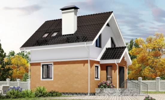 070-001-L Two Story House Plans with mansard roof, little Timber Frame Houses Plans | Проекты домов от House Expert