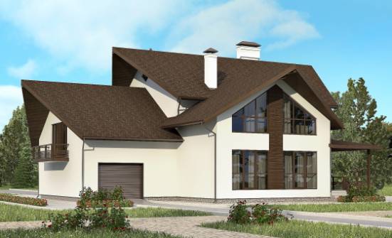 300-002-R Two Story House Plans and mansard and garage, modern Ranch | Проекты домов от House Expert