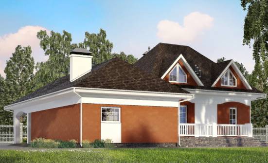 180-007-R Two Story House Plans and mansard with garage in back, inexpensive House Planes | Проекты домов от House Expert