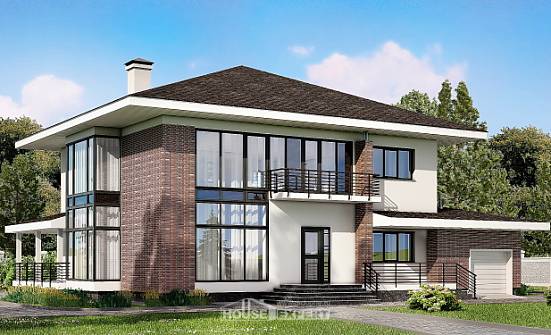 275-002-R Two Story House Plans with garage under, classic Building Plan  | Проекты домов от House Expert