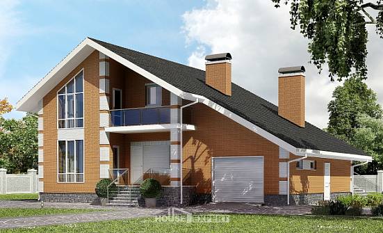 190-006-R Two Story House Plans with mansard roof with garage under, average Plan Online | Проекты домов от House Expert