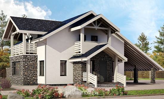 155-010-R Two Story House Plans with mansard roof with garage in back, available Tiny House Plans | Проекты домов от House Expert