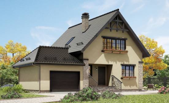 160-005-L Two Story House Plans and mansard with garage, available Drawing House | Проекты домов от House Expert