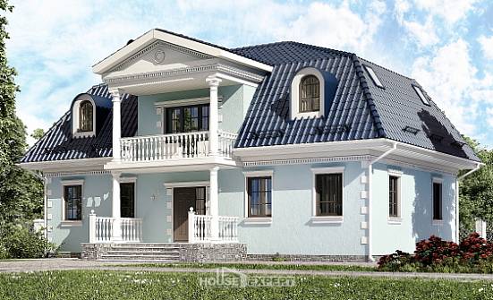 210-004-L Two Story House Plans with mansard roof, classic House Planes | Проекты домов от House Expert