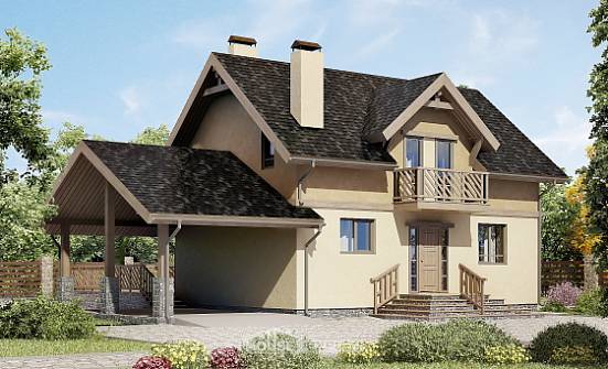 150-011-L Two Story House Plans with mansard roof with garage under, available Home Plans | Проекты домов от House Expert