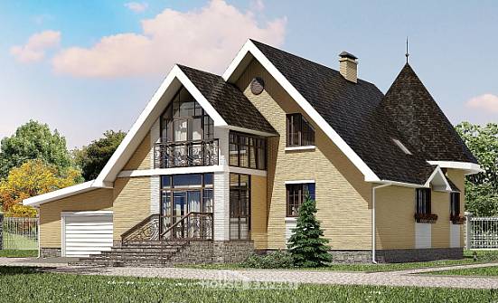 250-001-L Two Story House Plans with mansard with garage, luxury Dream Plan | Проекты домов от House Expert