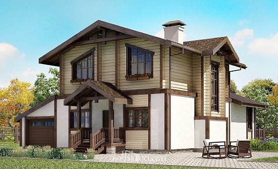 190-004-R Two Story House Plans and mansard with garage under, modern Architect Plans | Проекты домов от House Expert