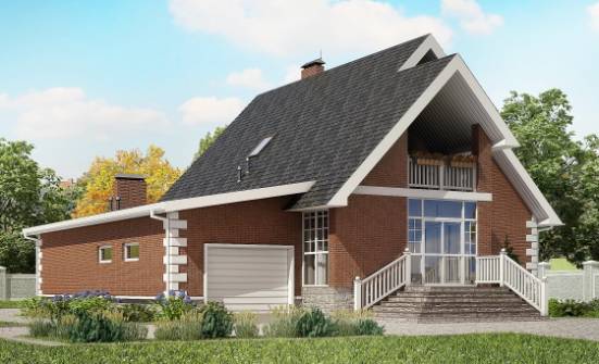 220-002-L Two Story House Plans with mansard roof with garage in front, spacious Home Blueprints | Проекты домов от House Expert