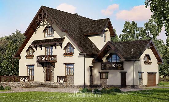 435-002-R Three Story House Plans with mansard with garage, classic House Planes | Проекты домов от House Expert