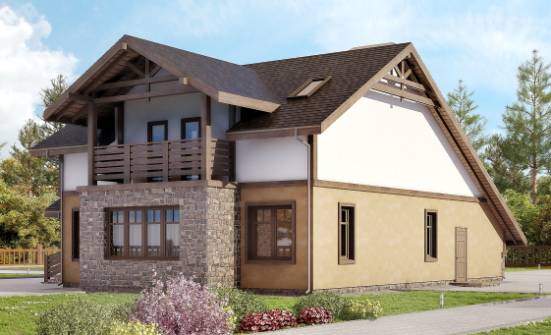 180-011-L Two Story House Plans with mansard with garage in back, available Cottages Plans | Проекты домов от House Expert