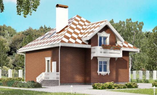 155-003-L Two Story House Plans with mansard and garage, modest House Building | Проекты домов от House Expert