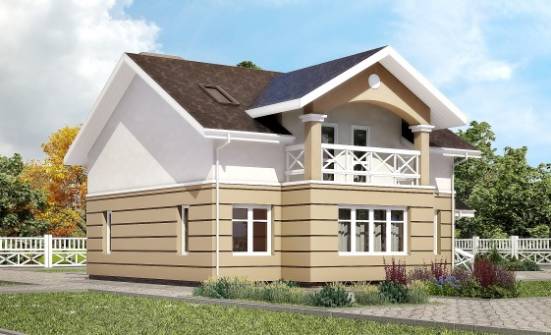 155-009-R Two Story House Plans with mansard roof, compact House Plan | Проекты домов от House Expert