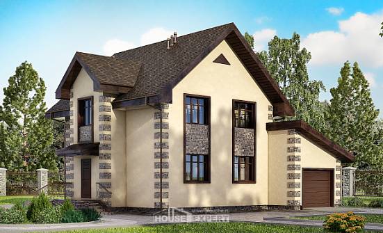 160-004-R Two Story House Plans with garage under, compact Online Floor | Проекты домов от House Expert