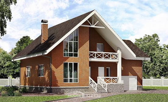 215-001-R Two Story House Plans with mansard and garage, spacious House Planes | Проекты домов от House Expert